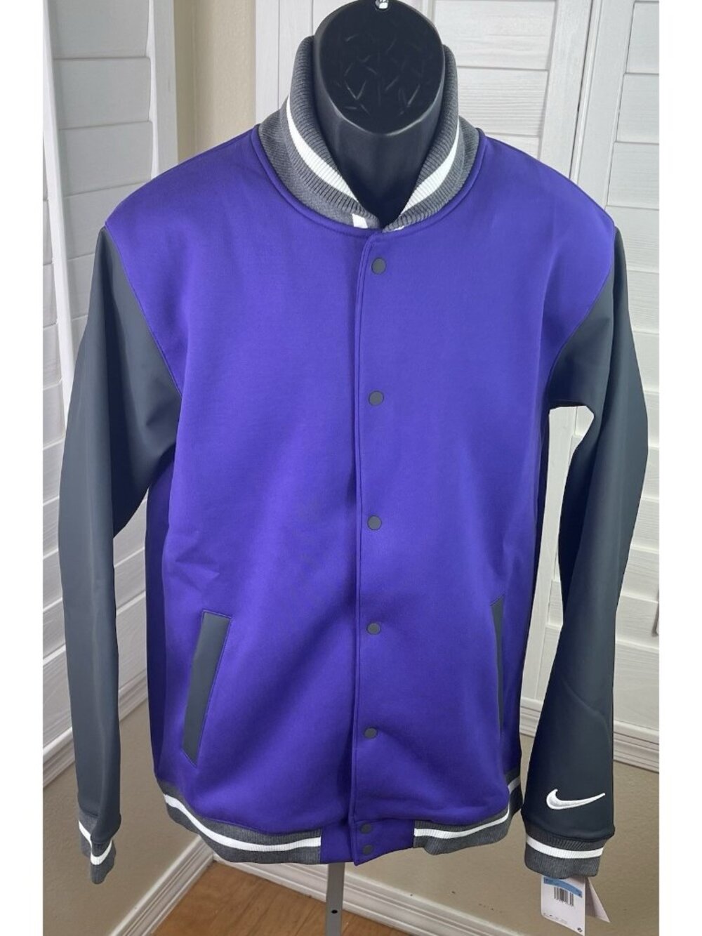 Nike Team Purple Football Letterman Bomber Jacket DJ5971-545, Men’s M - NWT $230